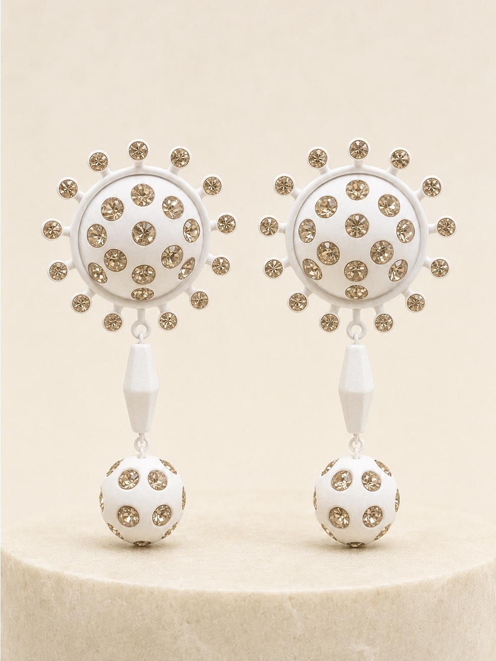 CLUSTER Earrings White/Champagne (KFITZ)